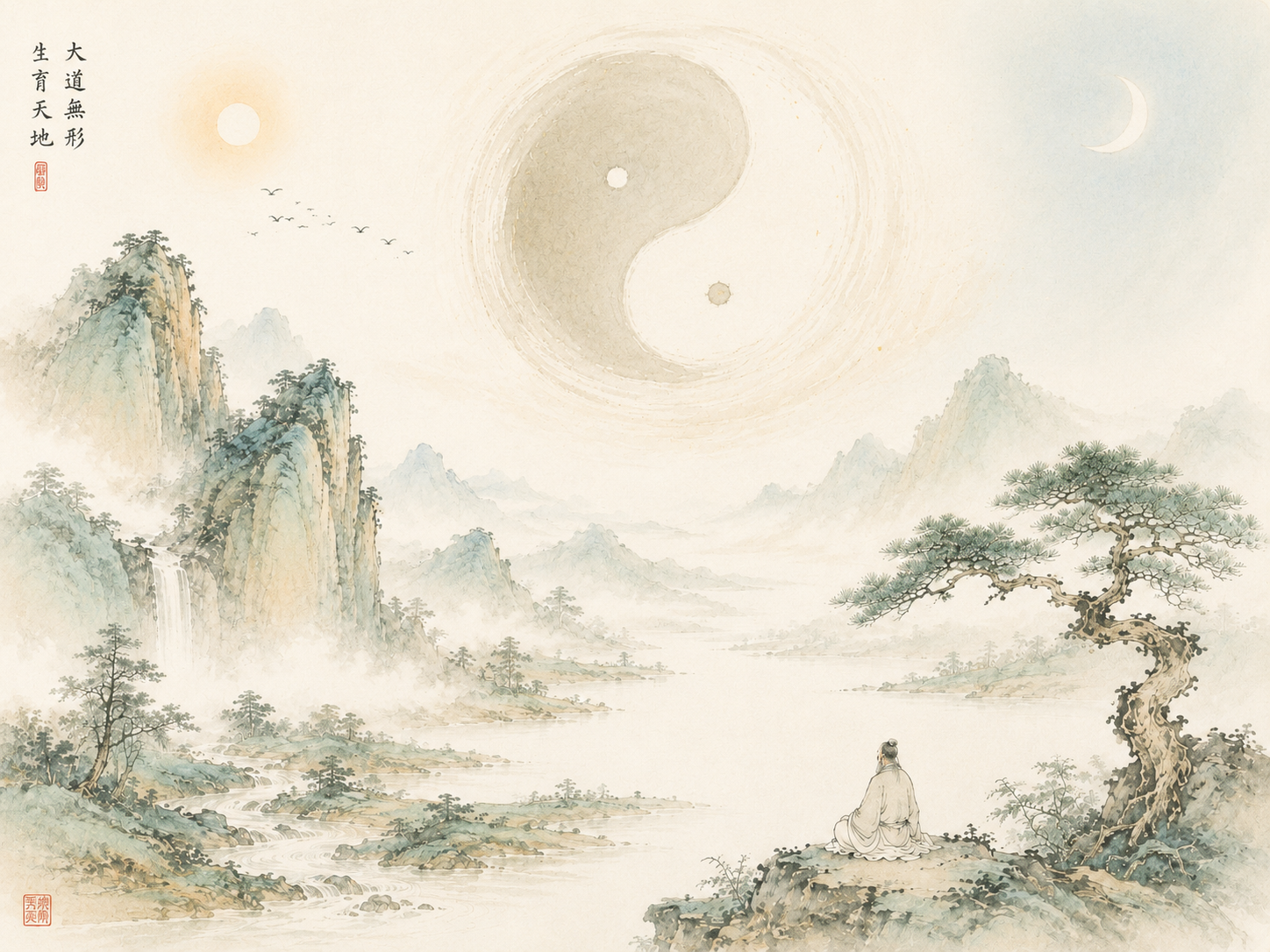 清靜經配圖 — 大道無形,生育天地